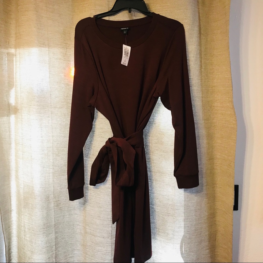 Torrid Self-tie Burgundy dress